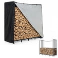 thumbnail image 1 of Support Extérieur Robuste pour Bois de Chauffage - Porte-Bûches Surélevé en Acier - Organisateur de Rangement Durable et Résistant aux Intempéries - pour Patio, Foyer et Jardin - Support pour Bois de Chauffage 700 6 Pi + Housse Imperméable, 1 of 8