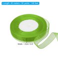 thumbnail image 2 of Unique Bargains 0.6 Inch x 50 Yard Organza Ribbon, Gift Wrapping Ribbon for Bouquet Cake Invitations Card Decoration, Grass Green, 2 of 7
