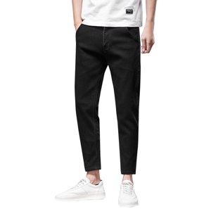 Ketyyh-chn99 Slim Fit Jeans for Men 2024 Casual Pants Shorts Mens Autumn Winter Casual Pant Sports Pants With Pocket Fashion Jeans Nine Points Pants Black,32