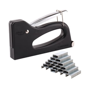 Stapler with 1000 door staples, manual stapler, light-duty stapler, suitable for crafts and decorative materials, fixing woodworking furniture