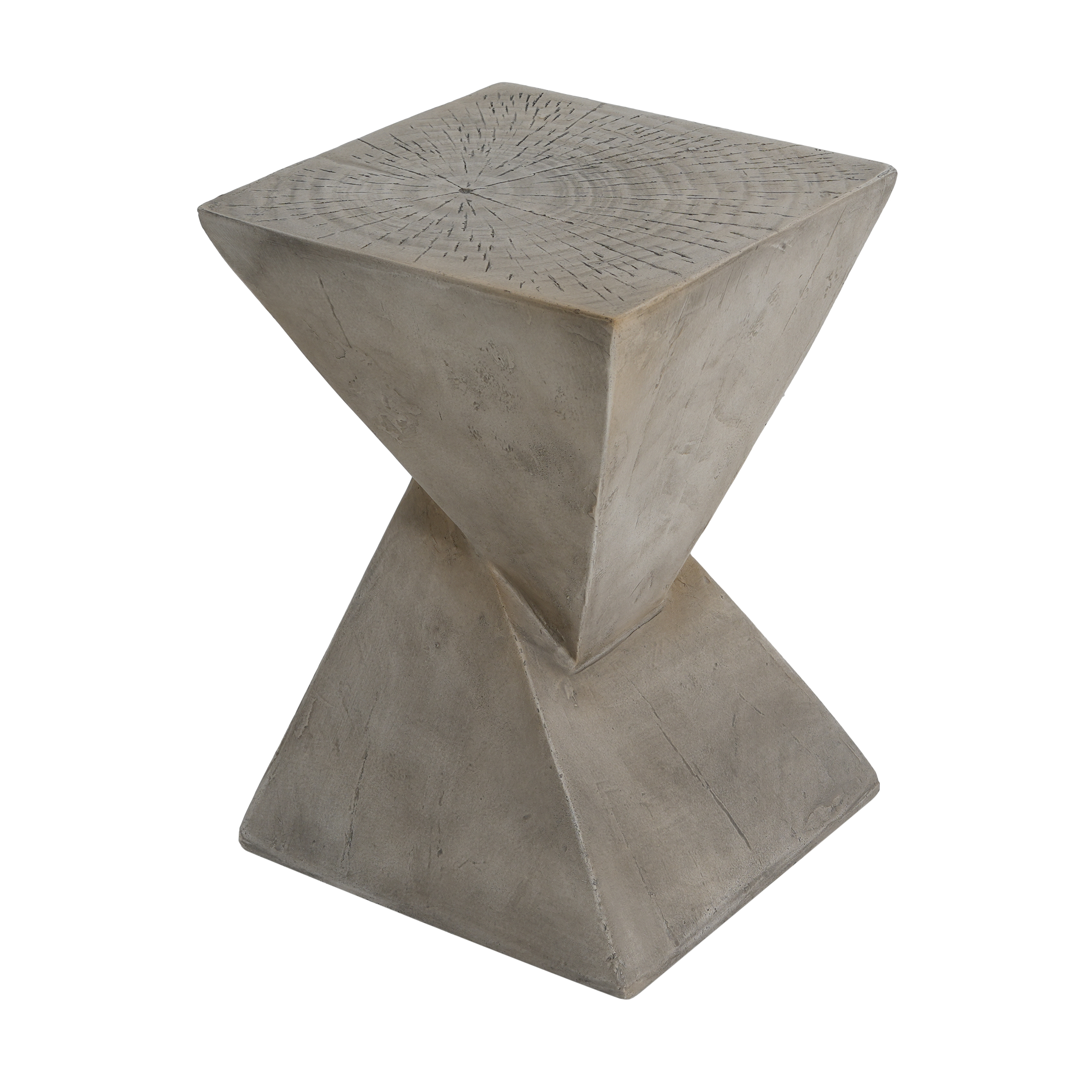 Table d'appoint Noble House en MGO gris pâle, design géométrique torsadé, gris pâle