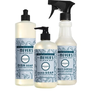 Mrs. MEYER'S Ensemble de cuisine, Savon de vaisselle, savon à main et nettoyant multi-surface, 3 CT (Drop de neige)