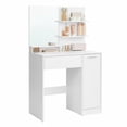 thumbnail image 2 of VASAGLE Coiffeuse avec Miroir, Table de Maquillage avec 1 Tiroir, 2 Étagères, Armoire de Rangement, Table de Toilette, Moderne, Blanc, Adulte, 2 of 8