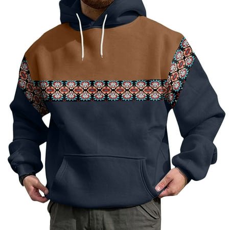 PMUYBHF Chandail pour Homme Hommes Drôle Hommes Hiver Printemps Décontracté Col Rond Manches Longues Chandail à Capuche Imprimé 3D Haut Blouse Chandail Hommes Drôle