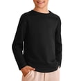 thumbnail image 2 of WUANDIXFA Garçons Enfants Chandails à Manches Longues Garçons Enfants Automne Coton T-Shirts à Manches Longues à Col Rond T-Shirts Hauts Noir, 3-4 Ans, 2 of 4