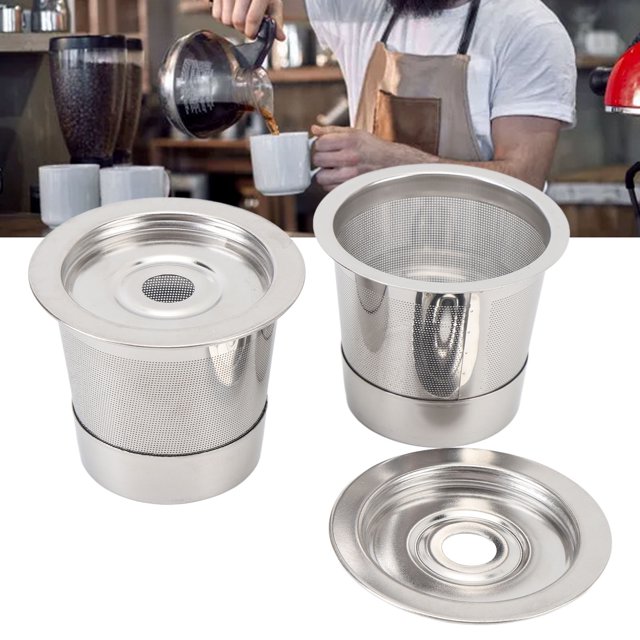 Capsule de Café, Capsule de Café Réutilisable Facile à Nettoyer avec Cuillère à Poudre pour Remplacement
