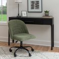 thumbnail image 2 of Linon Stormy Adjustable Swivel Office Chair Black Metal Base in Green Fabric, 2 of 17