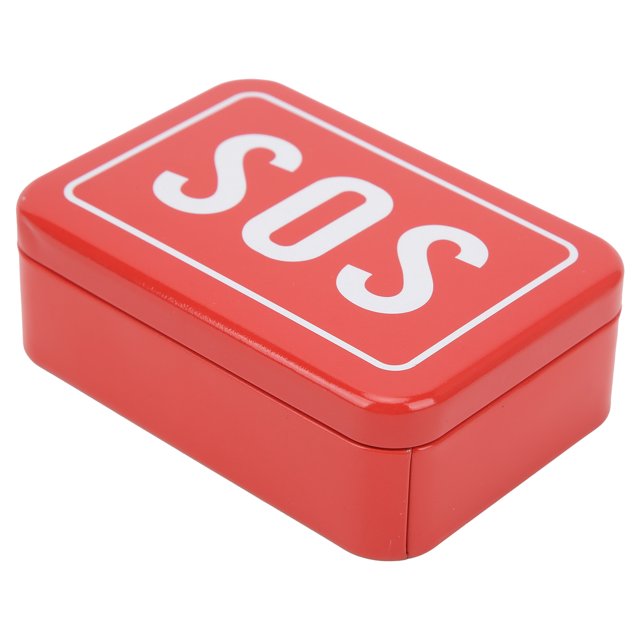 Mgaxyff Boîte SOS, Boîte d'Équipement d'Urgence Extérieure Boîte à Outils en Acier Inoxydable SOS Boîte Auto-Service, Conteneur pour Équipement de Survie