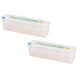 thumbnail image 1 of Oleegame 2PC Multi Functional Cling Film Cutter With Direction Slide Wall Mounted Suction Cup Design For Home And Commercial Kitchen Use White, 1 of 6