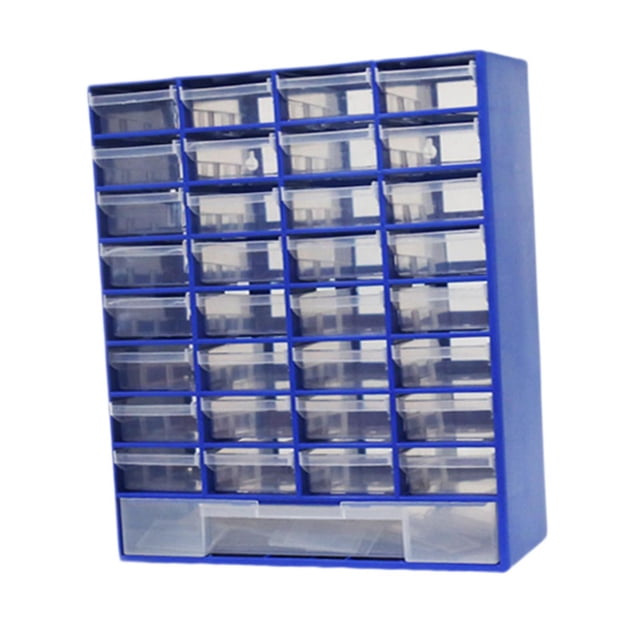 Siruishop Drawer Storage Cabinet Organizer Container with 33 Compartment Bathroom Tool Box Blue