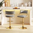 thumbnail image 2 of Gymax Swivel Bar Stool Set of 2 w/ Barrel Back & Footrest Metal Base for Home Bar, 2 of 9