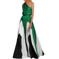 thumbnail image 2 of Jusqu'à 65 % de Rabais! Robes d'Été Mode pour Femmes 2024 Grande Taille Col Contraste de Couleurs Jupe Longue avec Patchwork Robe Imprimée à Épaules Dénudées, 2 of 6