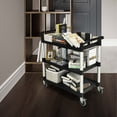 thumbnail image 4 of Costway 3-Shelf Service Cart Aluminum Frame 490lbs Capacity with Casters & Handles, 4 of 9
