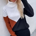 thumbnail image 3 of RKSTN Chandails pour Femmes Mode Chandail à Manches Longues à Empiècements Ample Chemise Chandail Hauts Chandails d'Automne, 3 of 6