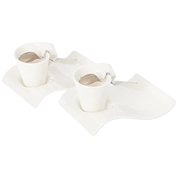 Villeroy & Boch New Wave Espresso Cups, 8 inches and 2.75 oz, White