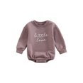 thumbnail image 1 of Faithtur Infant Baby Fall Romper, Long Sleeve Round Neck Letter Embroidery One-Piece Bodysuit, 1 of 8