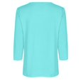 thumbnail image 4 of Yuyuzo Womens 3/4 Sleeve Tops Basic Button Crew Neck Solid Color Loose Fitted Tunics Tee Blouses, 4 of 5