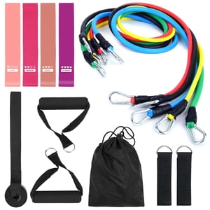 15Pcs Resistance Bands Set Workout Fitness Exercise Rehab Bands Loop Bands Tube Bands Door Anchor