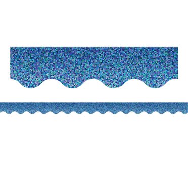 TEACHER CREATED RESOURCES (6 PK) BLUE SPARKLE SCALLOPED
