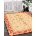 thumbnail image 2 of Ahgly Company Indoor Round Abstract Mustard Yellow Oriental Area Rugs, 6' Round, 2 of 6