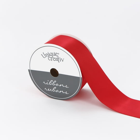 UNIQUE CREATIV Satin Ribbon 38 mm (1.5 in) × 3.65 m (1½ in × 4 yd), rouge, 3.66 m (12 ft)