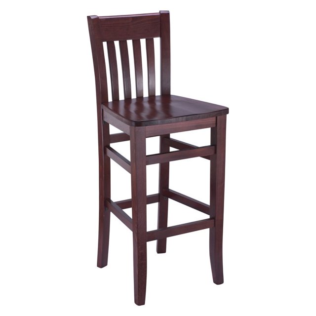 Beechwood Mountain Jacob 30" Slat Back Bar Stool in Mahogany