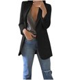 thumbnail image 2 of CEHVOM Women Autumn Winter Long Sleeve Office Coat Cardigans Suit Long Jacket, 2 of 6