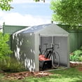 thumbnail image 2 of Outsunny Storage Tent, Portable Outdoor Shed with Large Door, Light Grey, 2 of 10