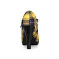 thumbnail image 2 of BLISSFUL STEP Women's Pump Plaid Platform Stiletto Heels Pumps Yellow 8, 2 of 7