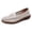 Grey, variant on LOVZFMLL Women's Penny Loafers Non-Slip Cutout Breathable Walking Sneakers Slip On Leather Hollow Dress Flat Shoes Coffee 8