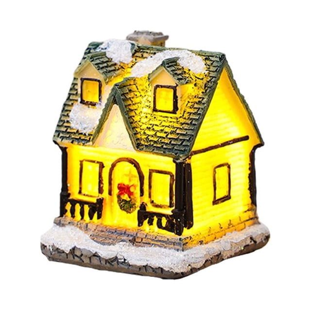PENGXIANG Christmas Village LED Lighted Christmas Village Houses with Figurines Christmas Village Collection Indoor Room Decor - Collectible Buildings
