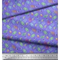 thumbnail image 2 of Soimoi Velvet Fabric Coral & Seashell Ocean Print Fabric by the Yard 58 Inch Wide, 2 of 3