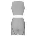 thumbnail image 4 of Workout Outfits for Women 2 Piece Ribbed High Waist Biker Shorts with Tank Crop Tops Exercise Set Yoga Outfit Tracksuits, 4 of 5