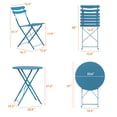 thumbnail image 3 of Gaderth Ensemble Bistro Pliant de Patio 3 Pcs, Table Bistro Extérieure en Métal et Chaises avec Table Ronde, Mobilier de Patio Compact pour Balcon, Véranda, Terrasse, Jardin, Appartement et Petits Espaces, 3 of 7