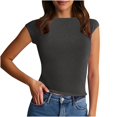 thumbnail image 2 of BLCHUNen Débardeurs pour Femmes Tendance Sans Manches à Enfiler Col Rond Coupe Ajustée Extensible Léger Entraînement Sport Actif Décontracté Hauts, 2 of 7
