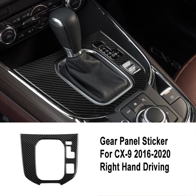Carbon Fiber Gear Panel Shift Decor Panel Cover Sticker Decorative Frame For CX-9 CX9 2016-2023 Car Interior Accessories