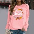 thumbnail image 1 of Babysbule Liquidation Hauts à Lettres pour Femmes Dames Automne Imprimé Ample Manches Longues Col Rond Chandail à Enfiler Haut T-Shirt Haut, 1 of 5