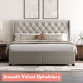 thumbnail image 4 of Brittany Queen Bed Frame with 4 Storage Drawers/Platform Bed/Upholstered - Light grey, 4 of 5