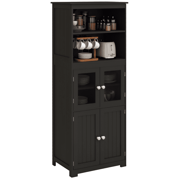 HOMCOM 63" Buffet with Hutch, Storage Cabinet with Adjustable Shelf