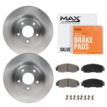 MAX Advanced Brakes - Front Brake Kit For 2012-2019 Nissan Versa| Carbon Ceramic Brake Pad and Rotor Kit| Daily Driving OE Replacement Brake Rotors