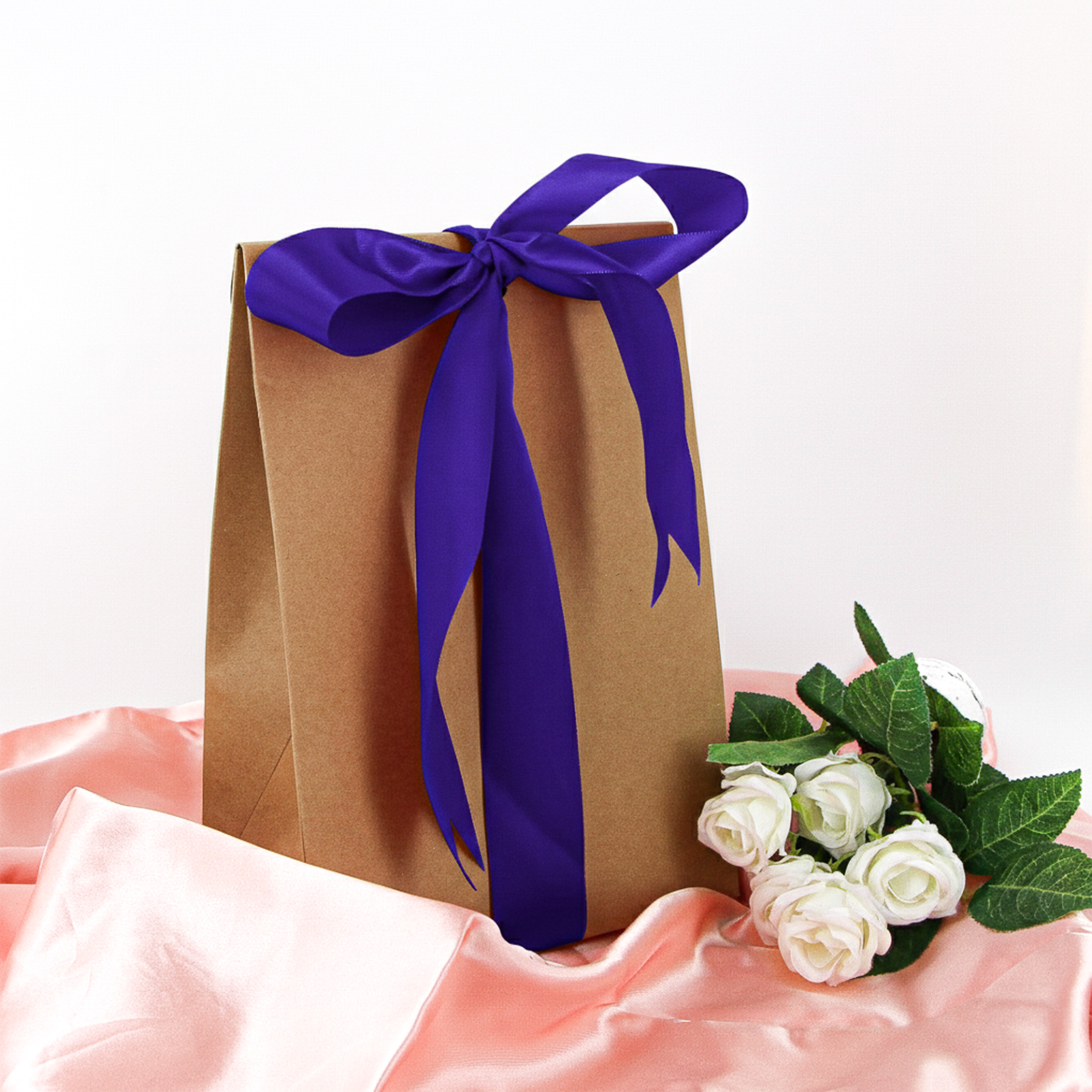 UNIQUE CREATIV Satin Ribbon 25 mm (0.98 in) × 5.5 m (⅞ in × 6 yd), violet, 5.49 m (18 ft)