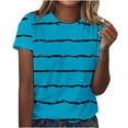 thumbnail image 1 of Blouse à Manches Courtes Imprimée pour Femme, T-Shirt Décontracté Ample à Col Rond, Haut Confortable et Stylé pour le Quotidien, le Travail, les Voyages et les Sorties Relax, 1 of 2
