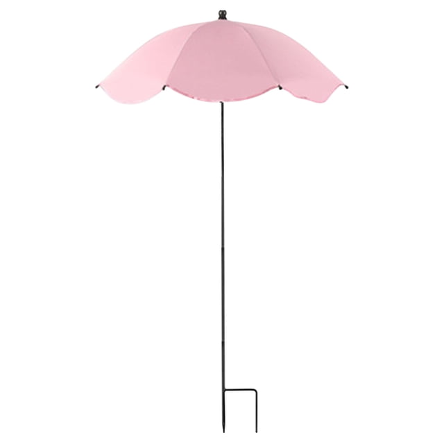 Large Garden Parasol for Potted Plants | Outdoor Sun & Rain Protection Umbrella with Stake | 47" Shade Canopy | Durable Metal Frame & Rubberized Cloth Cover