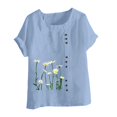 thumbnail image 3 of Birdeem T-Shirt Ample Décontracté d'Été pour Femme à Col Rond, Manches Courtes, à Imprimé Floral, 3 of 12