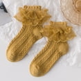 thumbnail image 2 of dmqupv Ankle Athletic Socks Children's Socks Spring And Fall Lace Girls Socks Dance Breathable Student Short Socks Children's Socks Yellow,Size for 7-9 Years, 2 of 6