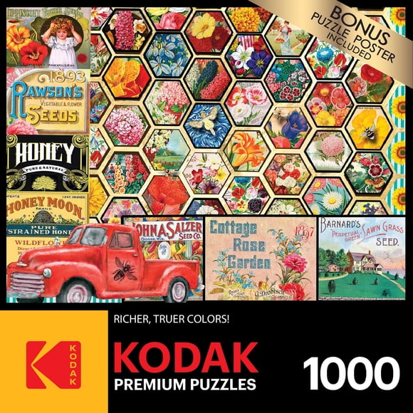 Kodak 1000 Piece Jigsaw Puzzle - Honeycomb Flowers and Seeds by Enigma Images