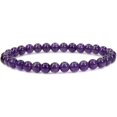 thumbnail image 1 of Bracelet Extensible en Perles Rondes de 6 mm en Pierre Précieuse Améthyste de Qualité Naturelle AA 7 Pouces Unisexe, 1 of 5