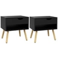 thumbnail image 1 of HOMCOM Ensemble de 2 Tables de Chevet avec Tiroir et Tablette pour Chambre, 1 of 10