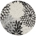 thumbnail image 1 of 5 ft. Round Black Gray White Indoor & Outdoor Area Rug, 1 of 1