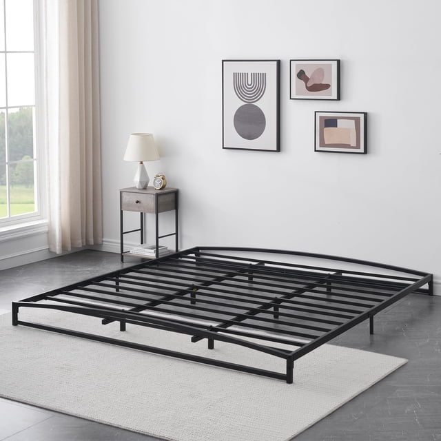 Low Profile Metal Bed Frame, 6 inch Heavy Duty Metal Platform Bed Frame